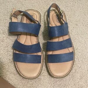 Blue leather sandal